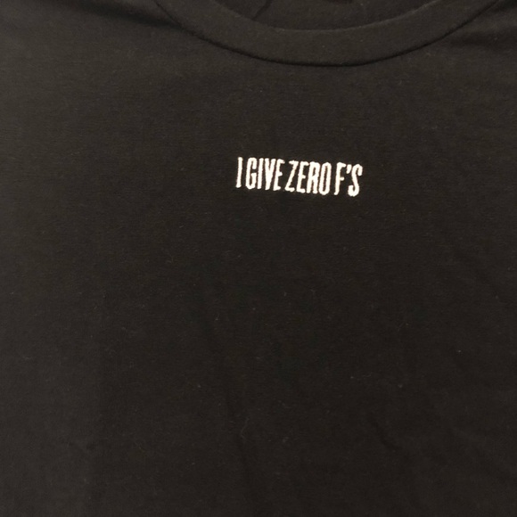 PacSun LA Hearts I Give Zero F’s Black Crop Top - Picture 2 of 6